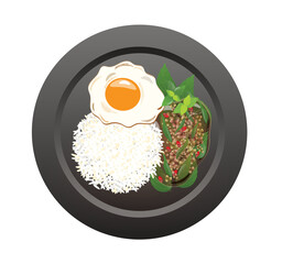 Thai food rice on plate