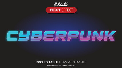 3D editable text effect cyberpunk theme