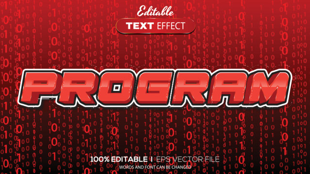 3D editable text effect program theme