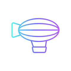 Obraz na płótnie Canvas Hot Air Balloon Transportation icon with blue gradient outline style. Vehicle, symbol, transport, line, outline, station, travel, automobile, editable, pictogram, isolated, flat. Vector illustration