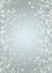 Vector Magical Glowing Background with Silver and Purple Falling Hexagon on Blue. Falling Snow. Glittery Confetti Frame. Christmas and New Year Design. Winter Sky. Summer Sunshine. Water Bokeh Splash.