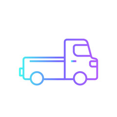 Transportation icon with blue gradient outline style. Vehicle, symbol, transport, line, outline, station, travel, automobile, editable, pictogram, isolated, flat. Vector illustration