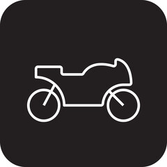 Fototapeta premium Motorcycle Transportation icon with black filled line style. Vehicle, symbol, transport, line, outline, station, travel, automobile, editable, pictogram, isolated, flat. Vector illustration
