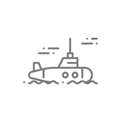 Submarine Transportation icon people icons with black outline style. Vehicle, symbol, transport, line, outline, travel, automobile, editable, pictogram, isolated, flat. Vector illustration