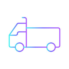 TRUCK Transportation icon with blue gradient outline style. Vehicle, symbol, business, transport, line, outline, travel, automobile, editable, pictogram, isolated, flat. Vector illustration