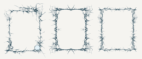 Frame in fantasy design. Magic border. [Vector set] © Viktoria Rudkovskaya