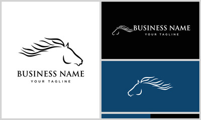 hand drawn horse logo template