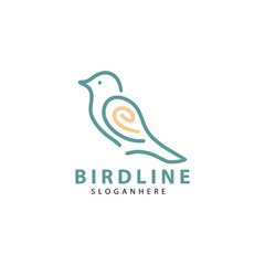 Bird line creative design logo template inspiration