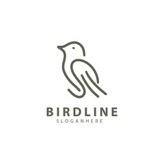 Bird line creative design logo template inspiration