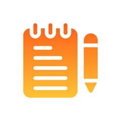 notepad flat gradient icon
