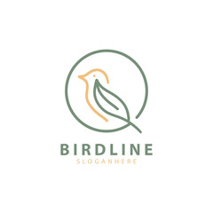 Bird line creative design logo template inspiration