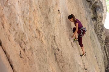 female rock climber