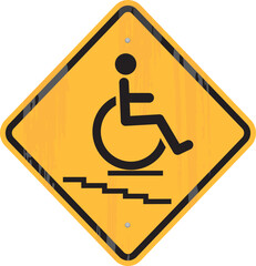 handicap road sign, vector illustration