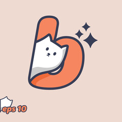Peeking Cat Alphabet B © Singaraja