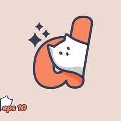 Peeking Cat Alphabet D