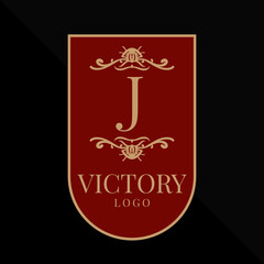 letter J glorious victory logo vector design element