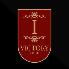 letter I glorious victory logo vector design element