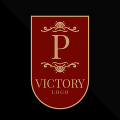 letter P glorious victory logo vector design element