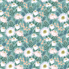 Floral seamless pattern. Vector design for paper, cover, fabric, interior decor and other