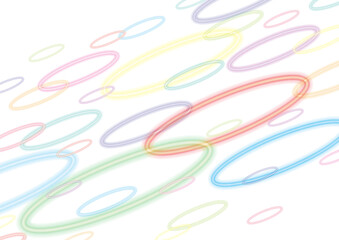 カラフルに輝くリングの連なり　壁紙　背景