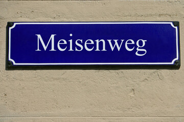 Emailleschild Meisenweg