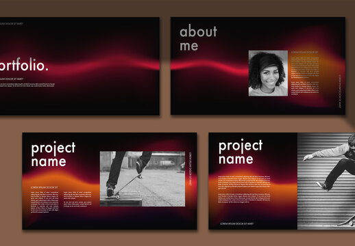 Dark Coloured Portfolio with Red Gradient