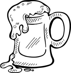 Obraz premium Hand drawn of beer , vector illustration
