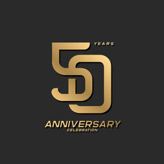 50 years anniversary celebration logotype with modern elegant number