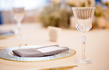 wedding table in the restaurant
