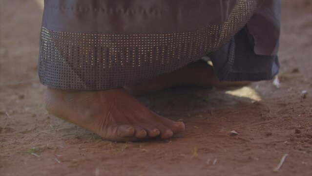 woman dancing foot closeup view
