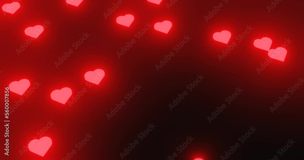 Poster glowing hearts background