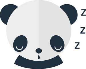 Color avatar panda head sleeping