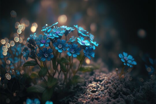 Blue Skylla Flower Generative AI