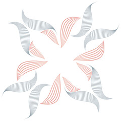 flower petals, floral ornament, decorative design element 