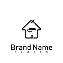 home paint logo real estate design symbol building