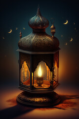 Ramadan Kareem greeting photo of beautiful Arabic lantern	
