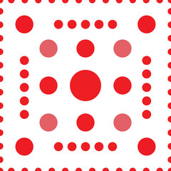 Endless red dot seamless pattern on white background, gift wrapping paper, infinite point, clothes, shirts, dresses, paper, gift, white background, Vector background.