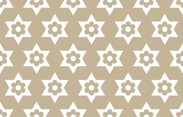 Jewish star with flower inside seamless pattern vector illustration