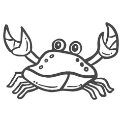 cute crab animal in sea hand drawn sketch doodle illustration