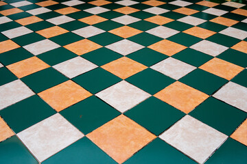 Unique pattern of colorful tiles. Latin American, Seville, Spanish style.