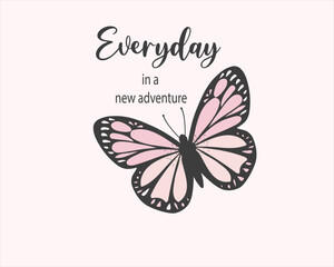 pink monarch butterfly contours on white background for decoration seamless repeating design