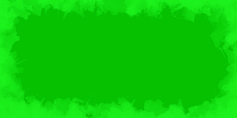 Beautiful border or frame shape green Watercolor background with splashes, abstract green paint on green background, Watercolor green texture for any design and decoration.