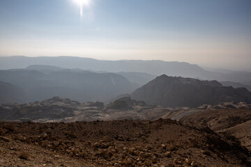 delightful endless panoramic views of the nature of Jordan on a sunny day
