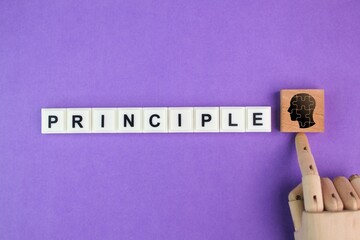 letters of the alphabet with the word principle. principled concept. self motivation. self...
