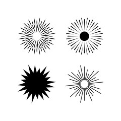 Set of vintage sunbursts light ray in various shapes. Vector illustration element desain.