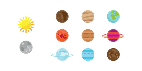 Solar system planets. Planets fictional drawing.  © DUYGU YALÇIN