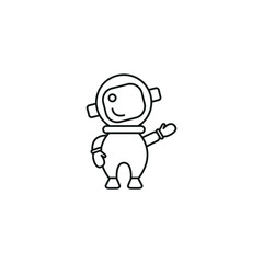 Simple and cute astronaut character drawing.