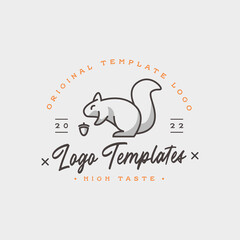 Squirrel logo design, Premium logo template Vector.