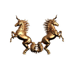 antique baroque golden ornament horses