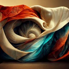 Abstract design made from fabric, cloth dynamic abstract product display background - 560017435